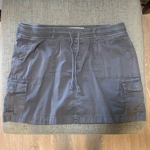 Gray Cargo Skort Elastic Waist Band